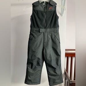 Kid’s Ski/Snow Cold Weather Bibs,  4T Unisex, Charc Gray/Black, Vertical ‘9